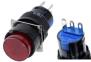 Красная кнопка LA128A (24В, 3 контакта, 16 мм резьба, самовозврат)