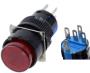 Красная кнопка LA128A (24В, 5 контактов, 16 мм резьба, самоблокирующаяся)