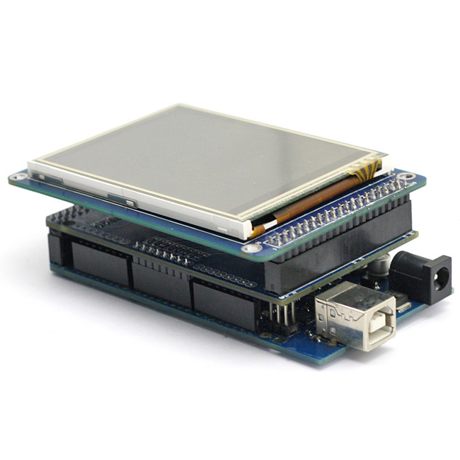 Arduino UNO R3 + 2.4inch TFT LCD + адаптер + USB кабель