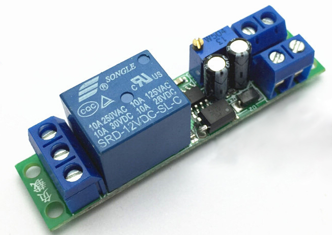 Одноканальное реле с задержкой времени NE555 с оптопарой, 12в красная плата