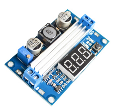 Повышающий преобразователь напряжения с вольтметром, DC-DC  3-35в 100Вт
