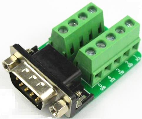 Разъём DB9 (COM) папа, RS232/RS485, с внутренней гайкой