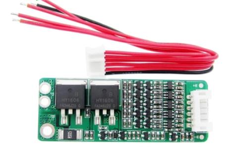 Плата защиты (BMS) для 5 аккумуляторов 18650, 18.5/21в 10/15А с кабелем