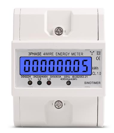 3-фазный электросчетчик с дисплеем DDS024 5-80А, 380В AC, 50Гц