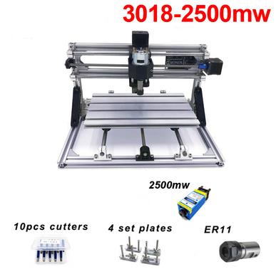 Гравировальный станок CNC3018 c лазером 2500МВт без автономной платы ER11, европейская вилка