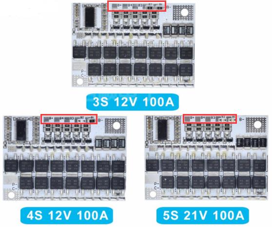 Плата защиты (BMS) для 4 аккумуляторов, (12в, 100А, белая, LiFe)