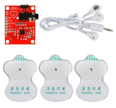 ЭКГ модуль сердечного ритма AD8232 с накладками (вторая ревизия)