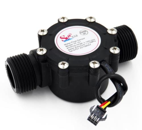 Датчик расхода воды YF-G1, DN25 2-100Л/мин 5-24в, черный