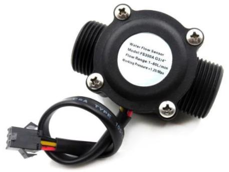 Датчик расхода воды FS300A, G3/4 1-60Л/мин 5-24в, черный