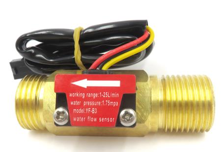 Датчик расхода воды YF-B3, G1/2 1-25Л/мин 3.5-12в, латунь