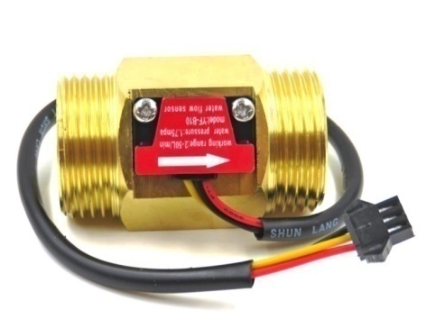 Water Flow Sensor (Sea) YF-B10 Flowmeter DN25 2-50L/min 3.5-24V Brass