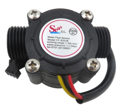 Датчик расхода воды YF-S201B, G1/2 1-30Л/мин 5-15в, черный