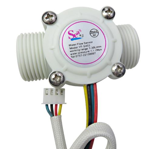 Датчик расхода воды YF-S403 Flowmeter with Temperature Sensing G3/4 1-30L/min 5-24V