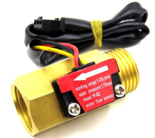 Датчик расхода воды YF-B2, G1/2 1-25Л/мин 5-15в, латунь