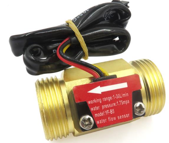 Датчик расхода воды YF-B5, G3/4 1-30Л/мин 5-15в, латунь