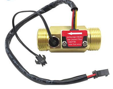 Датчик расхода воды YF-B6 с температурным датчиком,  G3/4 1-30Л/мин 5-15в, латунь