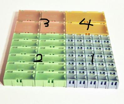 Органайзер для хранения SMD компонентов 25*31*21мм, доступные цвета, розовый, синий, зелёный, белый, жёлтый