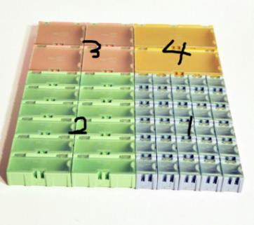 Органайзер для хранения SMD компонентов 125*62*21мм, доступные цвета, розовый, синий, зелёный, жёлтый