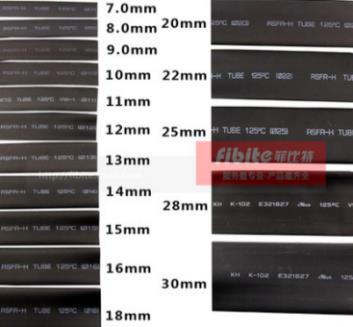 Термоусадочная трубка 22мм, черная 1 метр