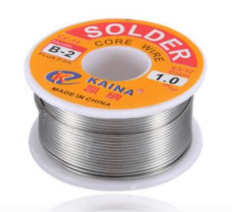 Припой для пайки, 1мм 100г 63/37 оловянно-свинцовый с флюсом, 35%