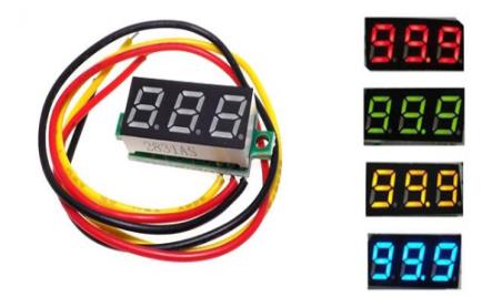 "Вольтметр 0.28"" 0-100В, жёлтый"