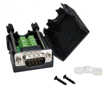 Разъём DB9 (COM) папа, RS232/RS485, с внутренней резьбой и корпусом