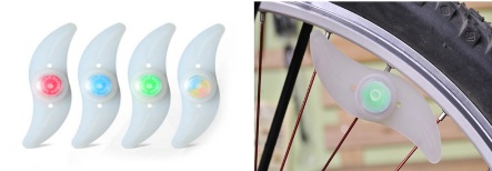 Силиконовый велосипедный фонарь для колеса, зеленая подсветка