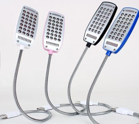 Светодиодная (28 LED) USB лампа для чтения без выключателя, белая