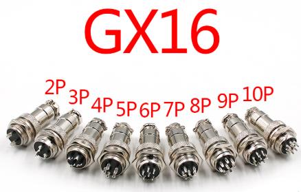 Авиационный разъём GX16 6-контактный, папа