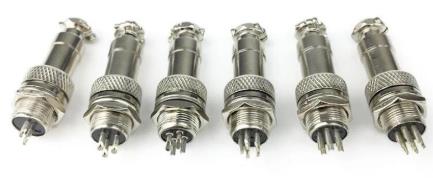 Авиационный разъём GX12 7-контактный, папа