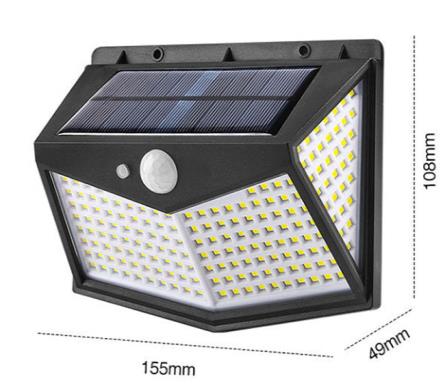 Уличный светильник на солнейчной батарее с датчиком движения 5.5В 1.43Вт, 208 светодиодов