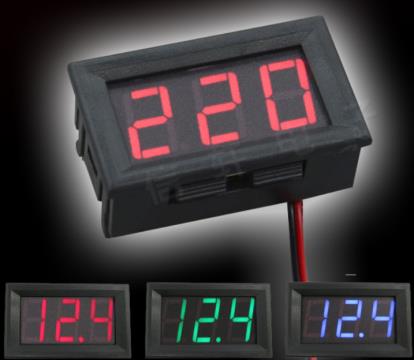 Вольтметр 0.56? 70В ~ 500В, синий