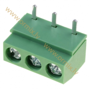 Клеммник THT шаг 5.0mm  pin 3 угловой 90° 10A 300V