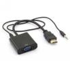 Адаптер HDMI-VGA с аудио штекером 3.5 (черный)