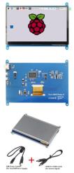 "LCD дисплей 7"" для Raspberry Pi 3/4 (HDMI, 800x480, емкостный, USB кабель)"