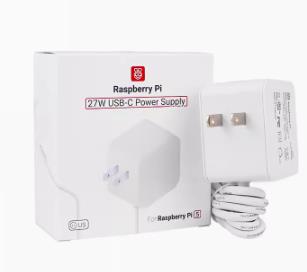 Блок питания для Raspberry Pi 5 (27W, 5.1В, 5A, Type C, белый, US вилка)