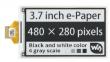 "Дисплей e-Paper 3.7"" (480?280, черный/белый, SPI, частичное обновление)"