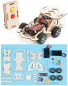 DIY Деревянный STEM Конструктор Машинка с Пультом ДУ C-20F (DIY, дерево, STEM, радиоуправление, без батареек, китайская спецификация)