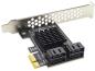 Карта расширения PCI-E X1 - 4x SATA 3.0 черная