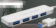 USB 3.0 HUB 4-портовый белый (разветвитель 1x4, высокая скорость, кабель 25 см)