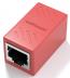 Красный адаптер RJ45 Female-Female (CAT6, сетевой Ethernet LAN)