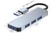 Адаптер USB - USB 3.0 4-портовый хаб GL3510 (высокое качество, кабель 13.5)