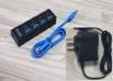 Черный USB 3.0 HUB 4 порта + переключатель ВКЛ/ВЫКЛ с американской вилкой (1xUSB3.0+3xUSB2.0)