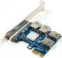 Плата-разветвитель PCI-E (1 - 4, внешние слоты PCI-E 16x)