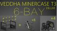Корпус для майнинга VEDDHA MINERCASE T3 (6 GPU, алюминиевый, штабелируемый, 4 вентилятора, размер 552x338x385 мм)