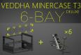 Корпус для майнинга VEDDHA MINERCASE T3 (6 GPU, алюминиевый, штабелируемый, 6 плат удлинителей для 3080/3090, размер 552x338x385 мм)