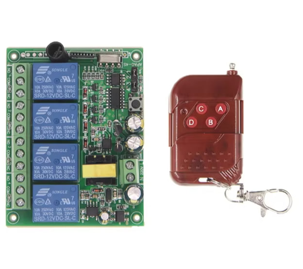 4-канальное реле APAC-4S 433МГц с пультом на 4 кнопки