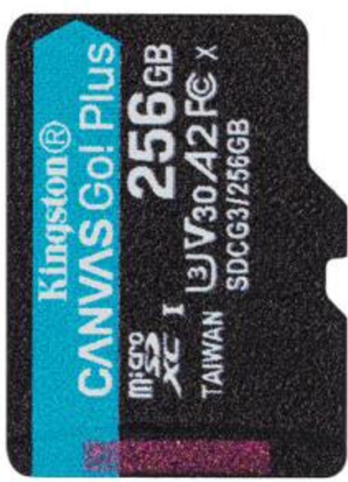 Карта памяти UHS-I класс U3 V30 A2 microSDXC Kingston Canvas Go Plus 256GB