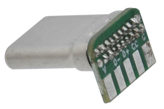 Угловой разъём Type-C на плате, папа