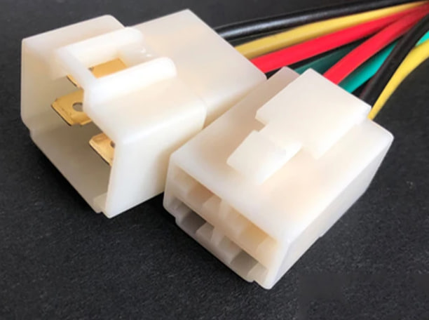 Автомобильный разъем штекер и гнездо комплект 4 pin 6.3mm